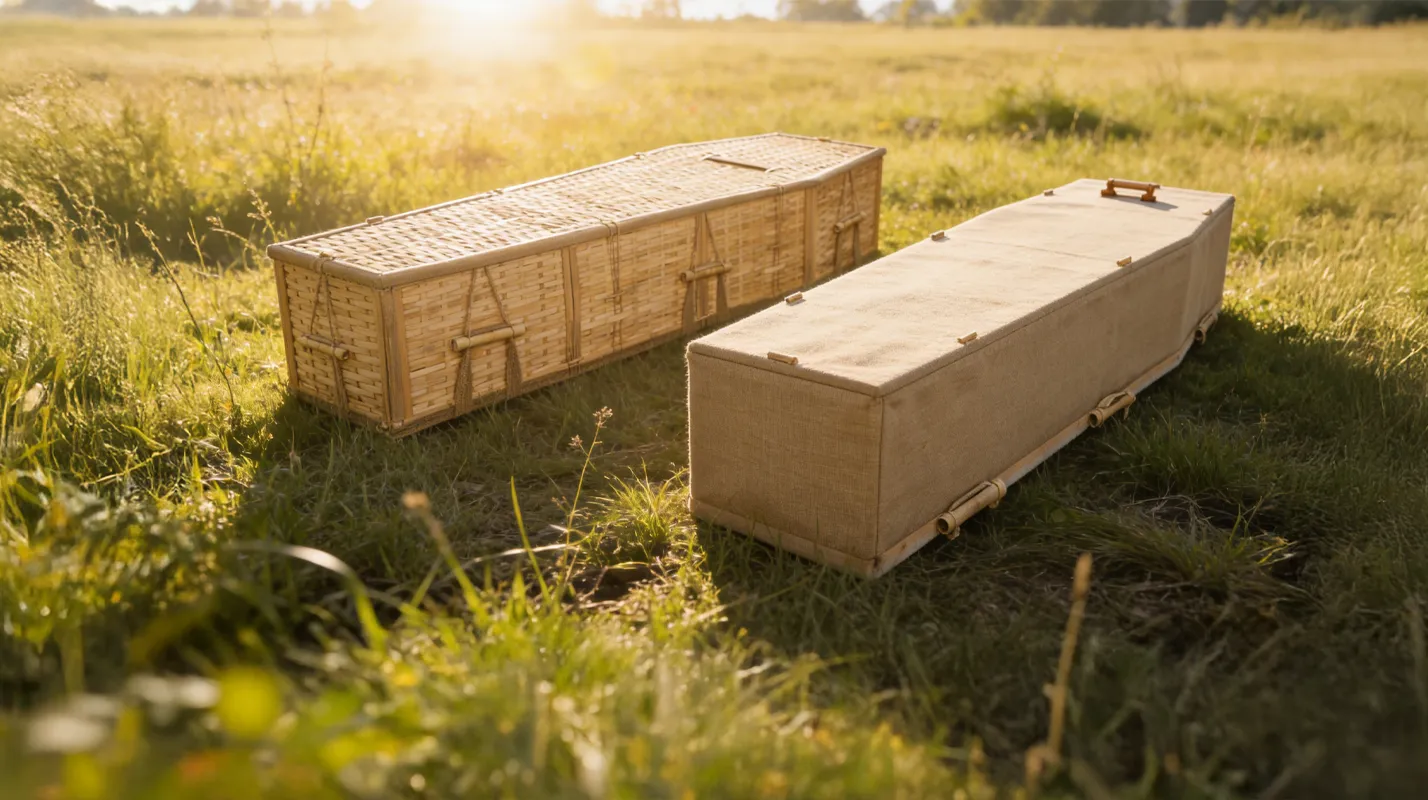 Natural materials and foliage for eco-friendly funerals